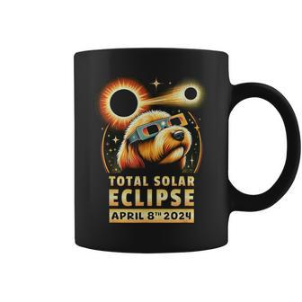 Solar Eclipse 2024 Dog Wearing Solar Eclipse Glasses Coffee Mug - Monsterry UK