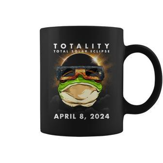 Solar Eclipse 2024 Frog Wearing Eclipse Glasses Coffee Mug - Seseable