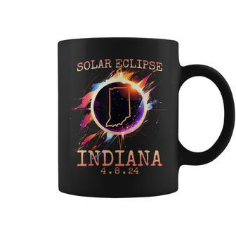 Solar Eclipse 2024 Indiana State Totality Usa Path Souvenir Coffee Mug | Mazezy