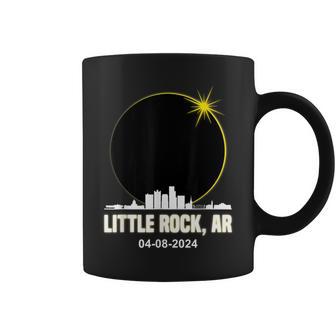 Solar Eclipse 2024 Little Rock Skyline Arkansas Eclipse Coffee Mug - Monsterry CA