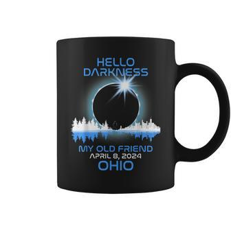 Solar Eclipse 2024 Ohio Hello Darkness My Old Friend Coffee Mug - Monsterry