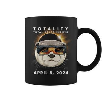 Solar Eclipse 2024 Otter Wearing Eclipse Glasses Coffee Mug | Mazezy