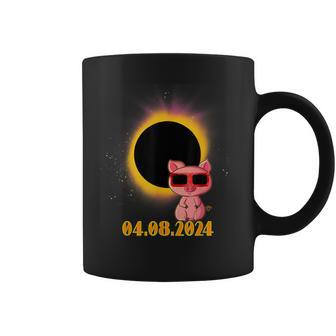 Solar Eclipse 2024 Pig Wearing Solar Eclipse Glasses Coffee Mug - Seseable