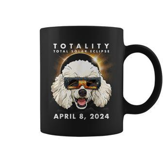 Solar Eclipse 2024 Poodle Dog Wearing Glasses Coffee Mug - Seseable