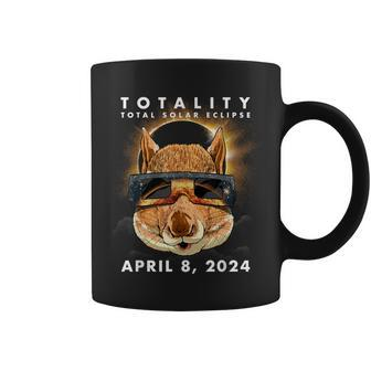 Solar Eclipse 2024 Squirrel Wearing Eclipse Glasses Coffee Mug - Seseable