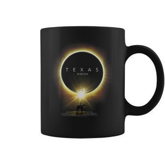 Solar Eclipse 2024 Totality Seen From Texas For Horse Lovers Coffee Mug - Monsterry AU