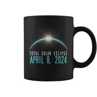 Solar Eclipse 40824 Totality 2024 Astronomy Blue Grunge Coffee Mug | Mazezy