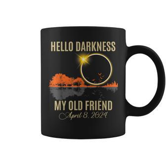 Solar Eclipse April 08 2024 Hello Darkness My Old Friend Coffee Mug - Monsterry AU