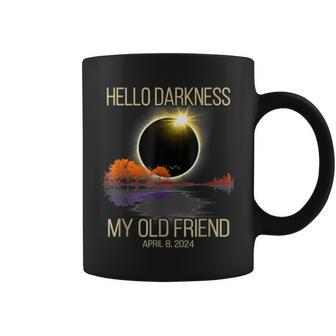 Solar Eclipse April 08 2024 Hello Darkness My Old Friend Coffee Mug - Seseable