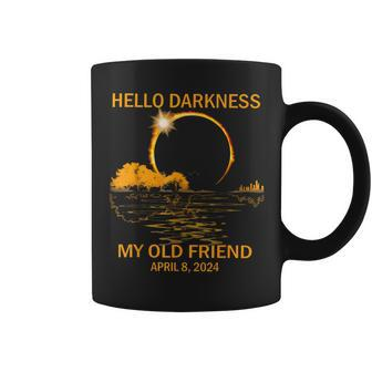 Solar Eclipse April 08 2024 Hello Darkness My Old Friend Coffee Mug | Mazezy