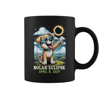 Solar Eclipse April 2024 Dog Wearing Solar Eclipse Glasses Coffee Mug | Mazezy