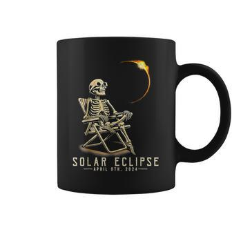 Solar Eclipse April 8 2024 Skeleton Solar Eclipse Glasses Coffee Mug - Monsterry AU