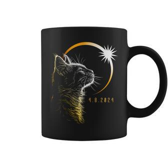 Solar Eclipse Cat 2024 Totality April 8 Girls Boys Coffee Mug | Mazezy
