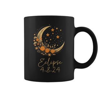 Solar Eclipse With Floral Flowers Coffee Mug - Seseable
