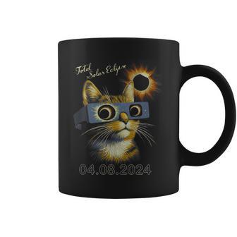 Solar Eclipse Total Solar Eclipse Cat 2024 Coffee Mug - Monsterry CA