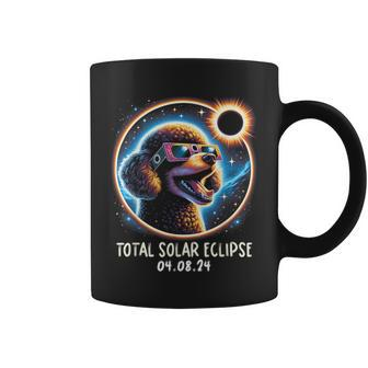 Solar Eclipse Poodle Wearing Glasses Pet April 8 2024 Coffee Mug | Mazezy
