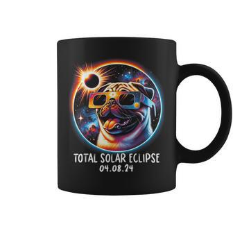 Solar Eclipse Pug Wearing Glasses Pet April 8 2024 Coffee Mug - Monsterry AU