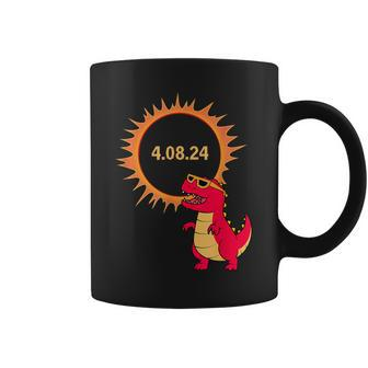 Solar Eclipse T Rex Dinosaur Solar Eclipse Glasses 2024 Coffee Mug | Mazezy CA