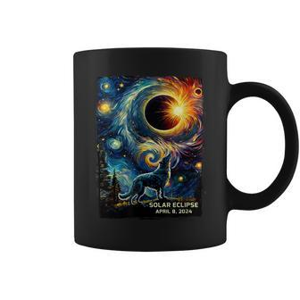 Solar Eclipse Wolf Starry Night Wilderness Howling Moon Coffee Mug - Seseable