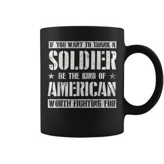 Soldier Appreciation American Worth Fighting For Army Style Coffee Mug - Monsterry DE