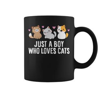 Solo Un Niño Que Ama A Los Gatos Taza de café - Regaloses