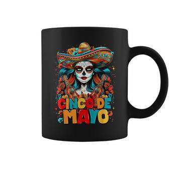 Sombrero La Catrina Cinco De Mayo Fiesta Mexican Retro Coffee Mug - Monsterry
