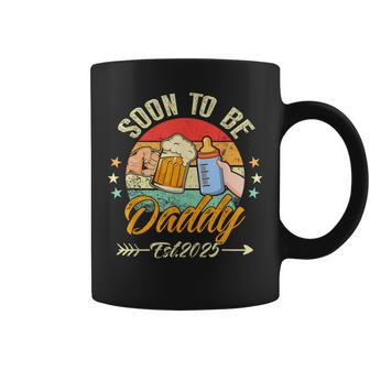 Soon To Be Daddy 2025 First Time Daddy 2025 Retro New Dad Coffee Mug - Monsterry AU