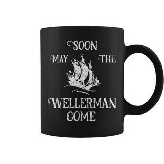 Soon May The Wellerman Come Ship On Ocean Retro Sea Shanties Coffee Mug - Monsterry UK