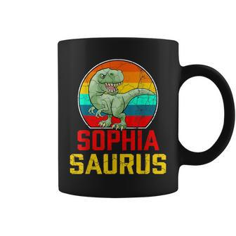 Sophia Saurus Family Reunion Last Name Team Custom Coffee Mug - Seseable