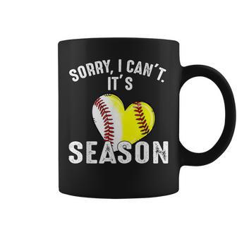 Sorry I Can't It's Baseball Softball Season Coffee Mug - Monsterry