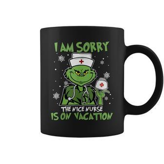 I Am Sorry The Nice Nurse Is On Vacation Christmas Nurse Coffee Mug | Seseable CA