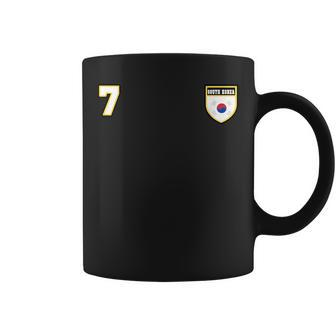 South Korea Number 7 Soccer Flag Football Seven Korean Coffee Mug - Monsterry