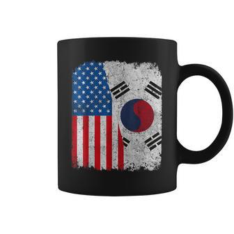 South Korean American Flag Half Usa South Korea Root Proud Coffee Mug - Monsterry