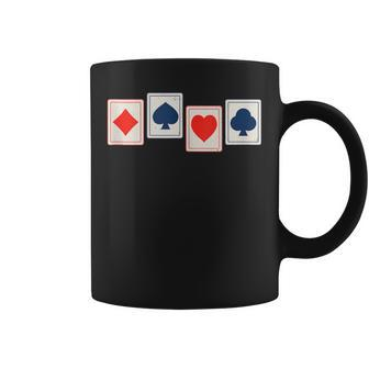 Spade Diamond Clover Heart Four Aces Poker Playing Cards Coffee Mug - Monsterry UK