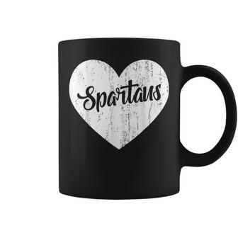 Spartans School Sports Fan Team Spirit Mascot Heart Coffee Mug - Monsterry