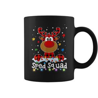 Sped Squad Christmas Cute Red Plaid Reindeer Special Ed Coffee Mug | Mazezy DE