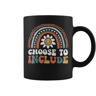 Sped Teacher Choose To Include Rainbow Retro Groovy Women Coffee Mug - Monsterry DE