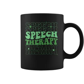 Speech Therapy Retro St Patrick's Day Slp Teacher Coffee Mug - Monsterry