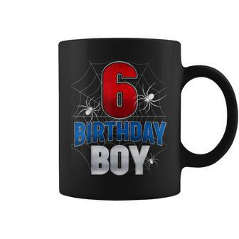 Spider Web 6Th Birthday Boy Six 6 Year Old Party Coffee Mug - Seseable