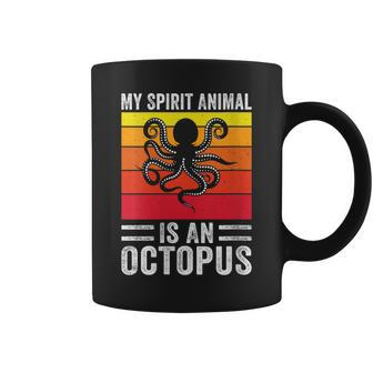 My Spirit Animal Is An Octopus Retro Vintage Coffee Mug - Monsterry