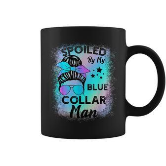 Spoiled By My Blue Collar Man Messy Bun Coffee Mug - Monsterry CA