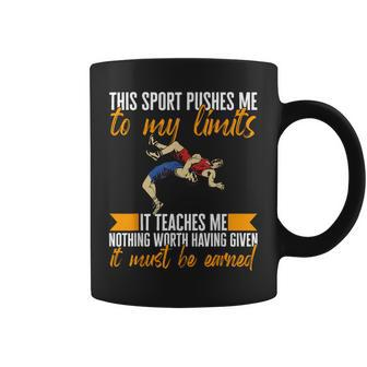 This Sport Pushes Me To My Limits Professional Top Wrestling Coffee Mug - Monsterry UK