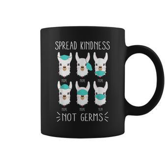 Spread Kindness Not Germs Llamastay With Face Mask Coffee Mug | Crazezy