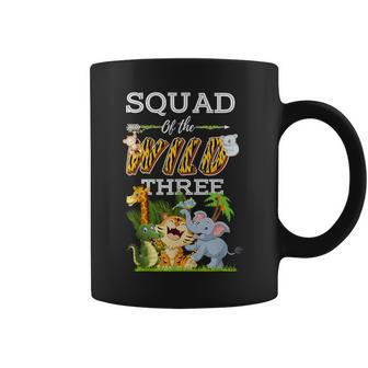 Squad Of The Wild Three Animal Safari 3Rd Birthday Party Coffee Mug - Seseable