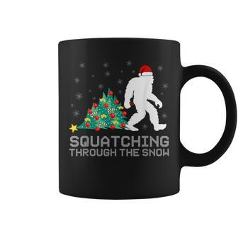 Squatching Through The Snow Bigfoot Christmas Sasquatch Coffee Mug - Monsterry UK