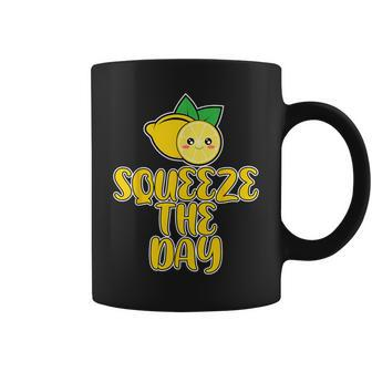 Squeeze The Day Vitamin C Small Evergreen Tree Yellow Lemons Coffee Mug - Monsterry UK