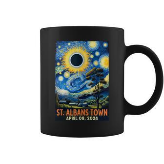 St Albans Town Vermont Total Solar Eclipse 2024 Starry Night Coffee Mug - Thegiftio UK