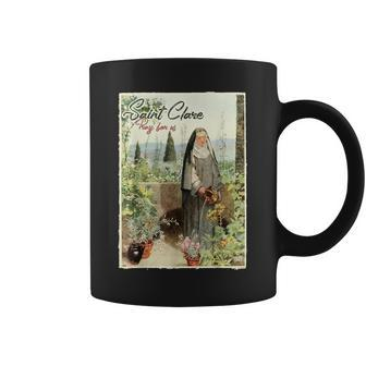 St Clare Of Assisi Italian Catholic Saint Light Coffee Mug - Monsterry