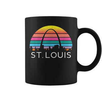 St Louis Missouri Gateway Arch Retro Mississippi River Lou Coffee Mug - Monsterry CA