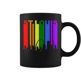 St Louis Missouri Lgbtq Gay Pride Rainbow Skyline Coffee Mug - Monsterry